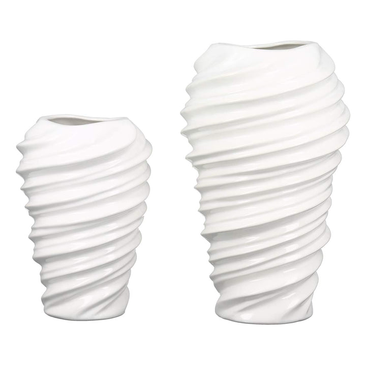 Casablanca Vase - Twist - Porz.weiss glänzend Höhe 27 cm Weiss, Höhe 27 cm Weiss