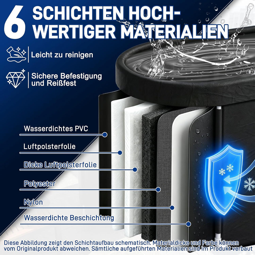 YRHome Eisbad Tonne Aufblasbare Eistonne 115 * 68CM Indoor Outdoor Kältetherapie für Sportler Wellne