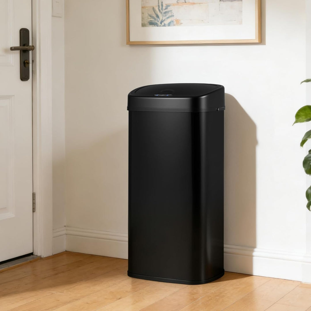 COSTWAY Mülleimer Küche, 68 L Mülltrennsystem 2 Fächer, Abfalleimer aus Edelstahl mit Sensor & Soft-