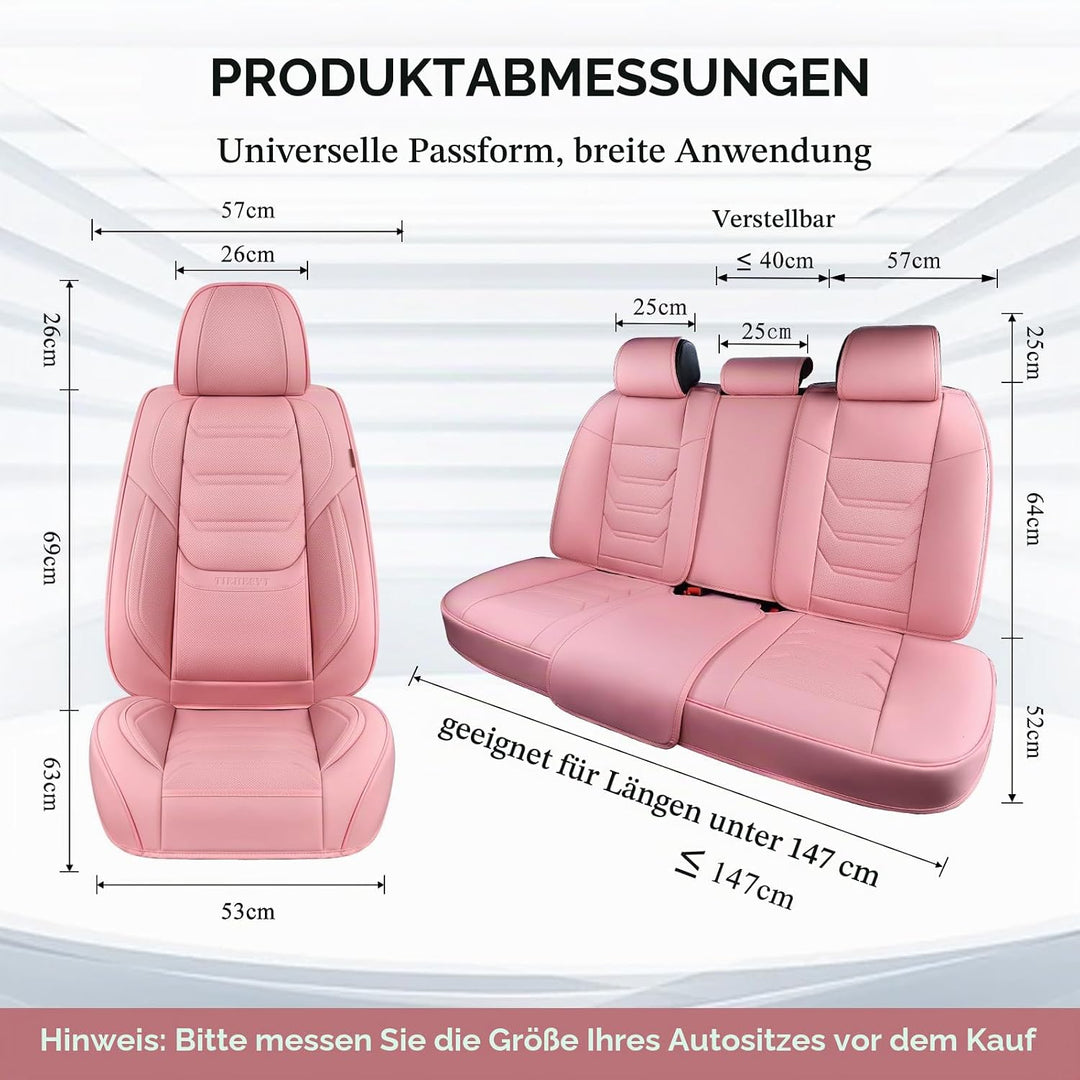 Komplettset Autositzbezüge aus atmungsaktivem Kunstleder Für Vorder- und Rücksitze inkl. Kopfstützen