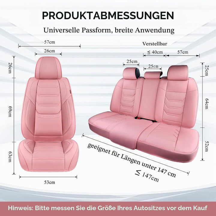 Komplettset Autositzbezüge aus atmungsaktivem Kunstleder Für Vorder- und Rücksitze inkl. Kopfstützen