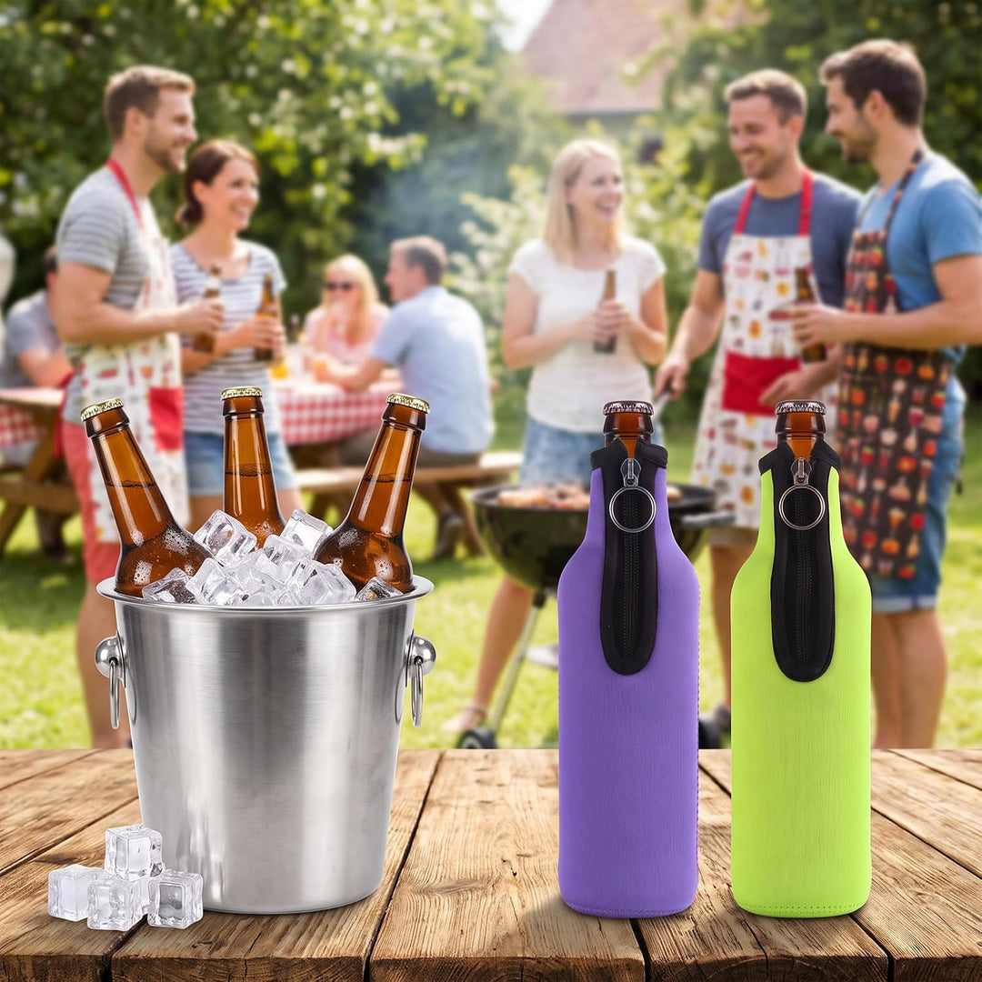 6 Stück 500ml Bier Flaschenkühler Tasche für Bierflasche mit Reissverschluss