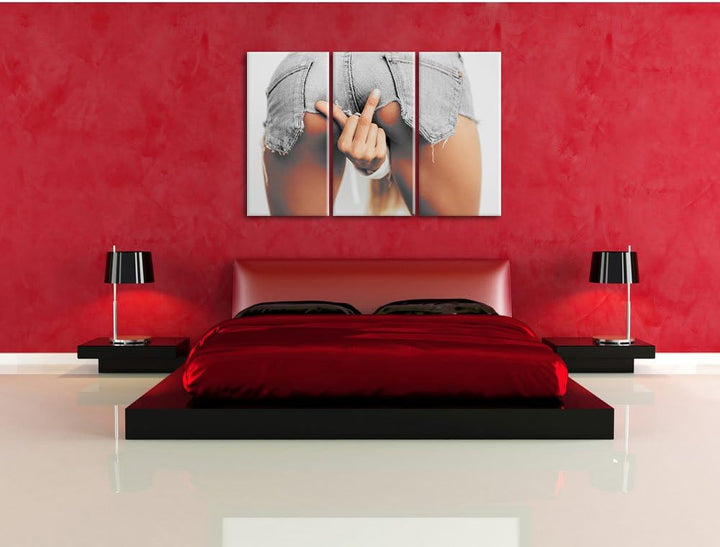 Pixxprint Frau in sexy Pose als Leinwandbild/Grösse: 3 Teilig (120x80 cm) cm/Wandbild/Kunstdruck/fer