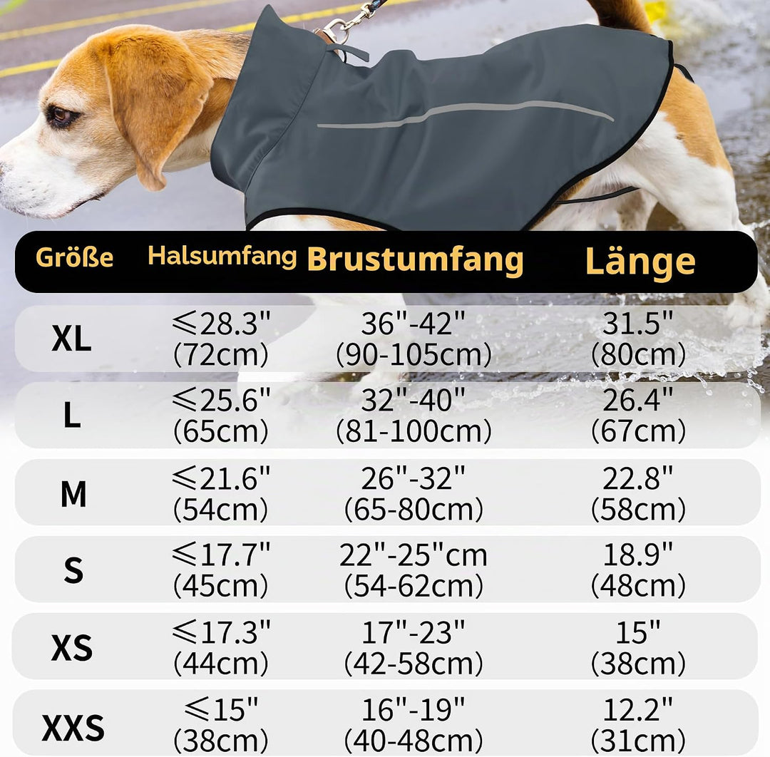 Mile High Life Hunderegenmantel Einstellbare wasserdichte Haustierkleidung Leichte Regenjacke mit re