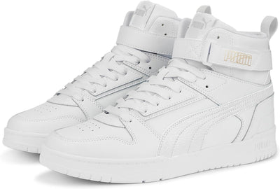 PUMA Unisex Rbd Game Sneaker 39 EU Puma White Puma White Puma Team Gold, 39 EU Puma White Puma White