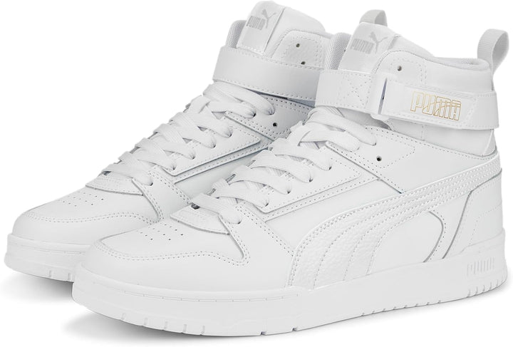 PUMA Unisex Rbd Game Sneaker 38 EU Puma White Puma White Puma Team Gold, 38 EU Puma White Puma White