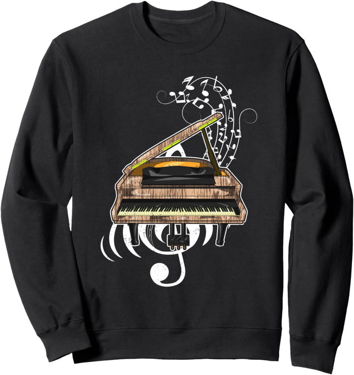Musiker Notenschlüssel Musik Noten Flügel Pianist Klavier Sweatshirt