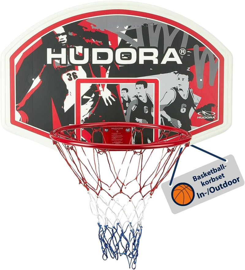 HUDORA Basketballkorb-Set In-/Outdoor - Basketball-Board - 71621