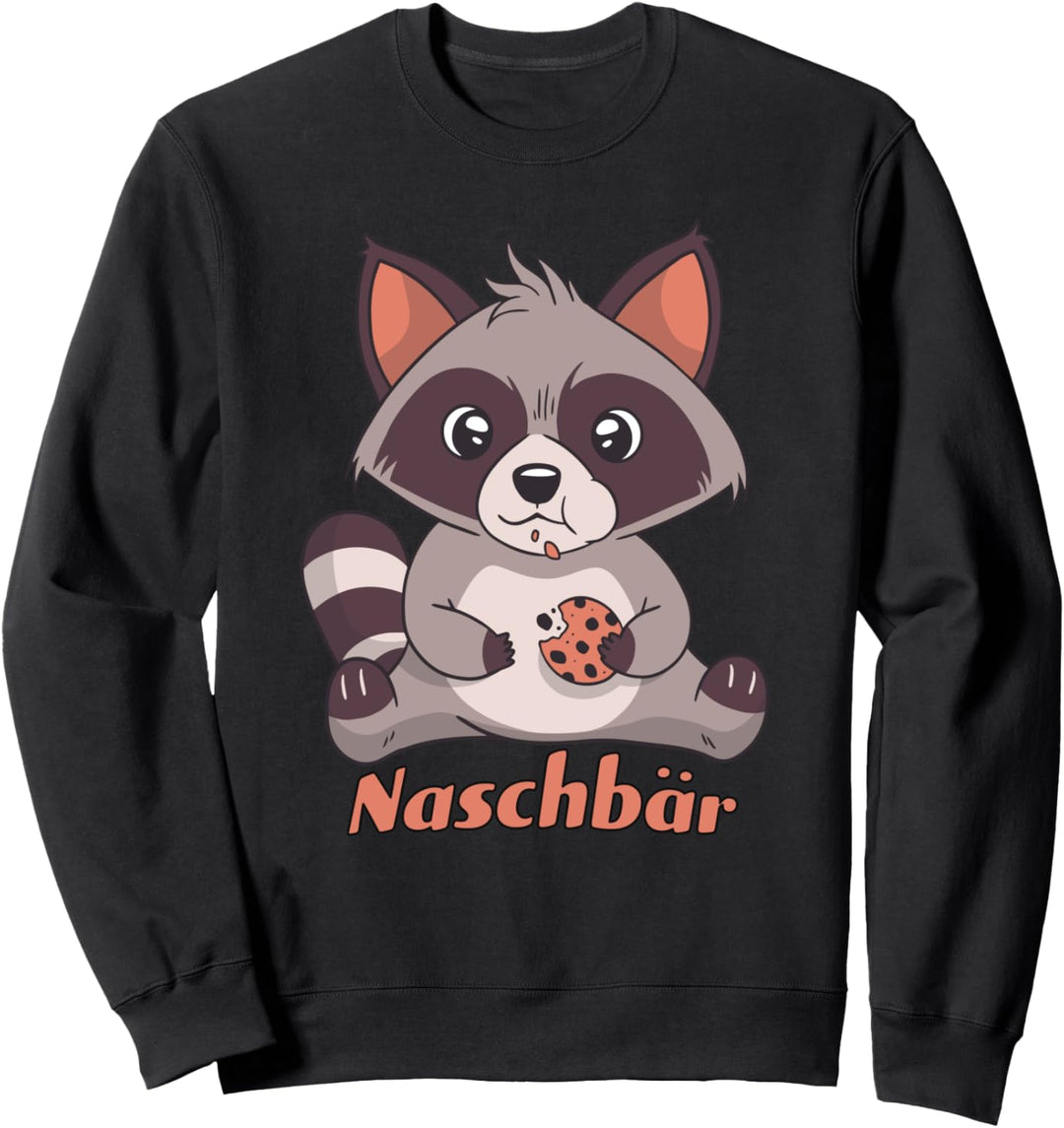 Waschbär Naschbär I süss witziges Cartoon Sweatshirt