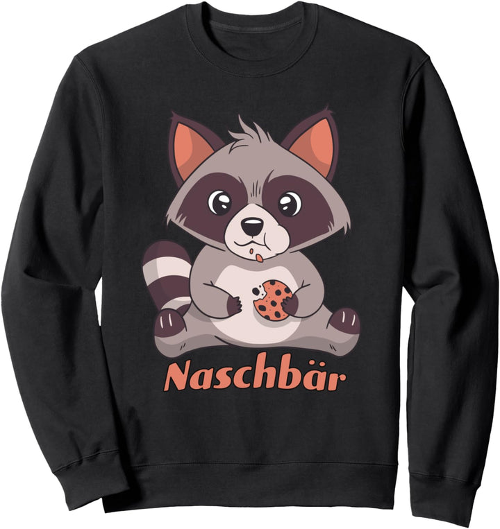 Waschbär Naschbär I süss witziges Cartoon Sweatshirt