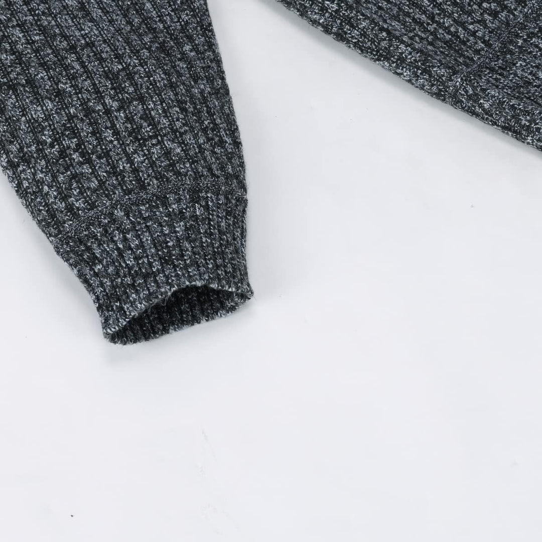 Herren Cardigan Grobstrick Reissverschluss Strickjacke mit Stehkragen Winter Pollover Knitted, Dunke