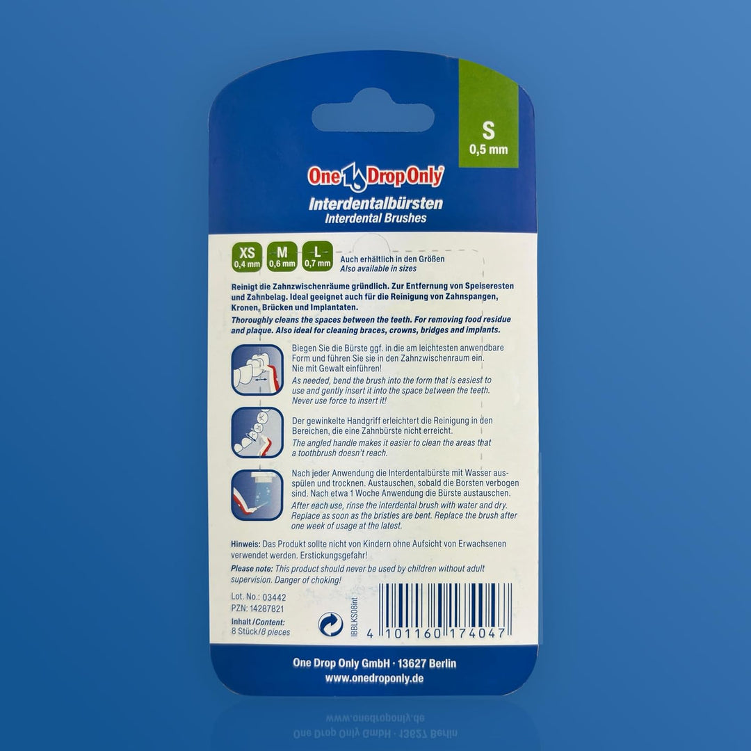 One Drop Only - 3 x 8er Blister Interdentalbürsten 0,5mm (S) + 2 Zahnzwischenraumbürsten GRATIS zum