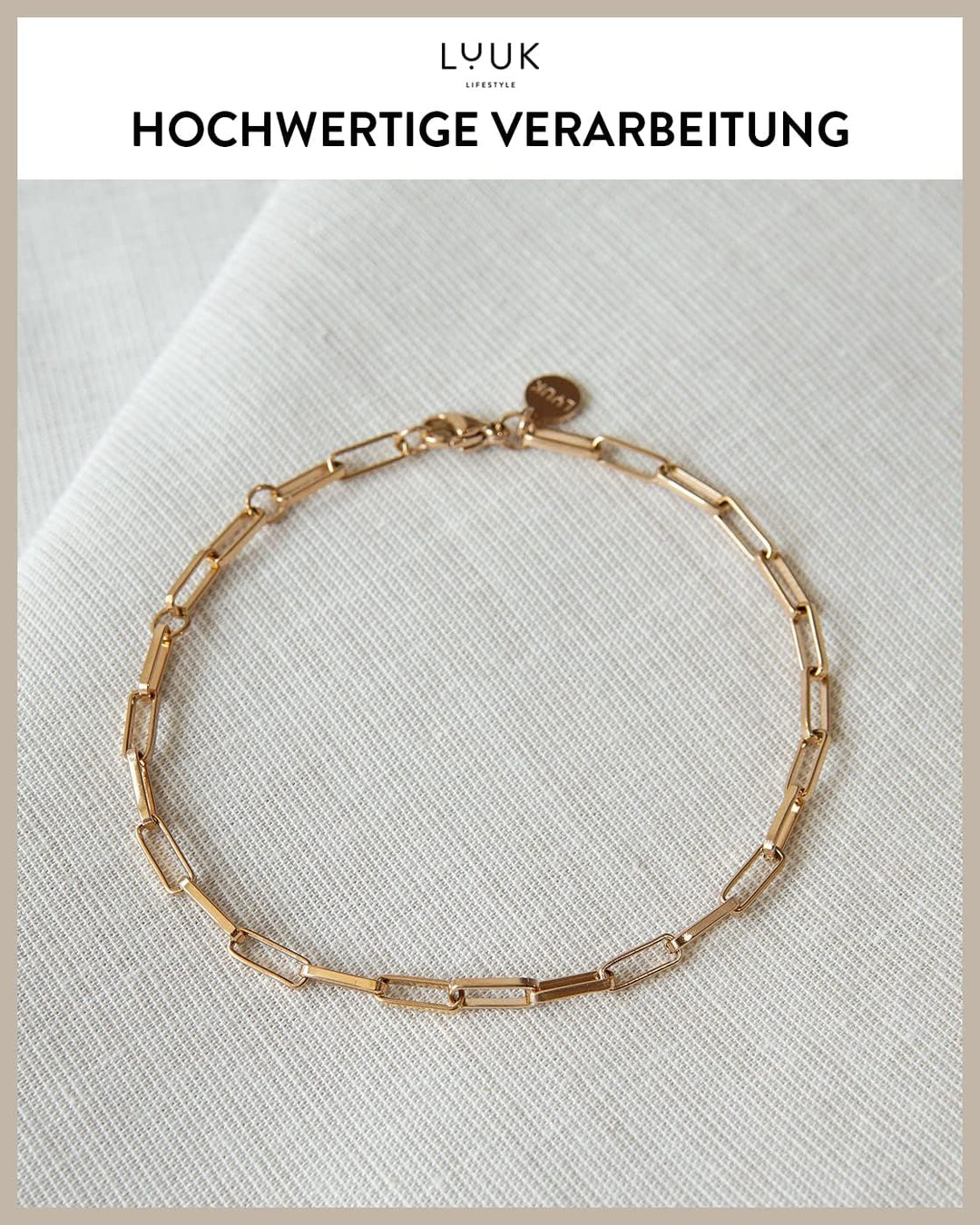 LUUK LIFESTYLE Halsketten, Armbänder und Schmucksets aus Edelstahl, modernes und schlichtes Design,