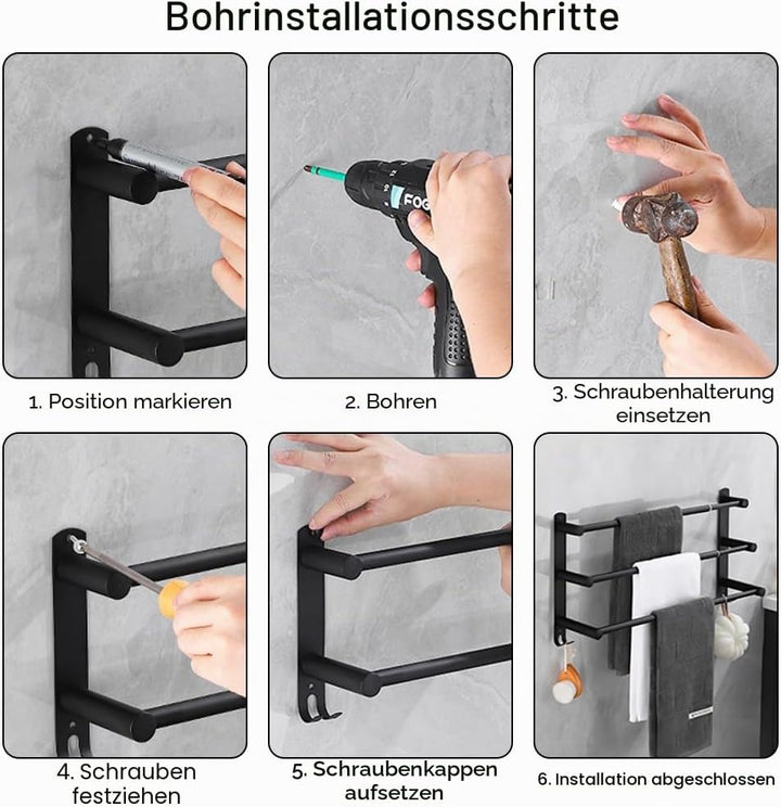 Einziehbar Handtuchhalter 43-78CM Edelstahl Handtuchhalter Bad Handtuchstange Wand-handtuchhalter mi