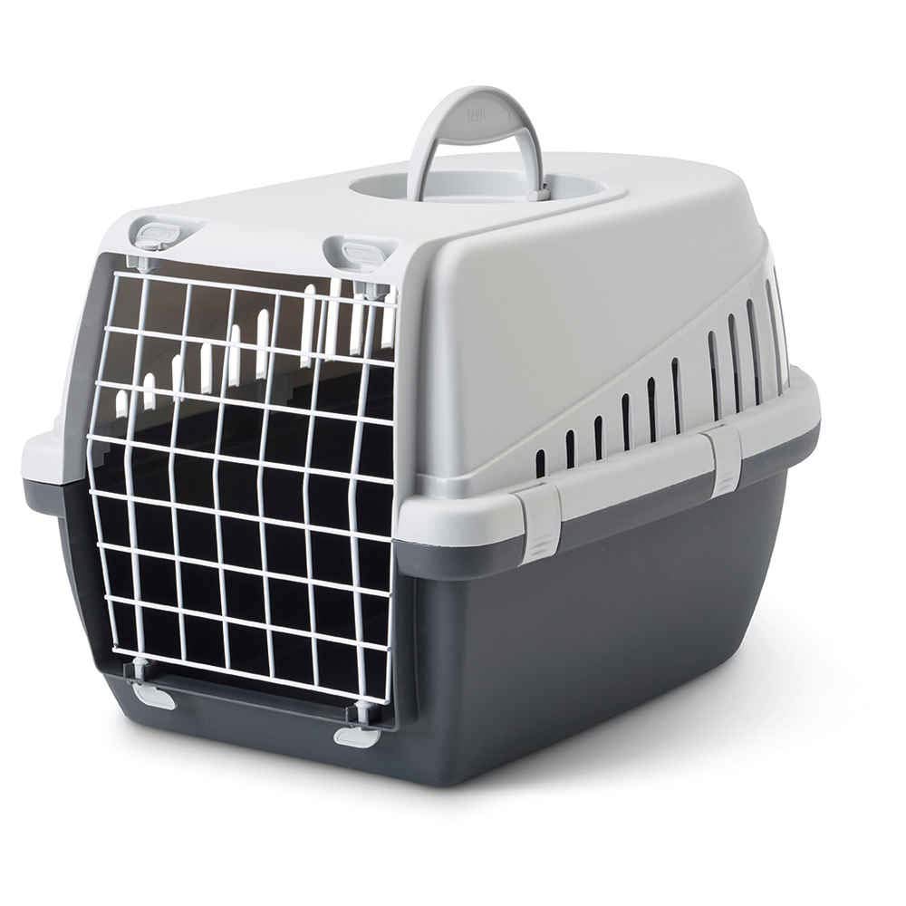 Savic Nv Trotter Transportbox für Haustiere, 49 x 33 x 30 cm, Anthrazit/Hellgrau anthrazit S, anthra