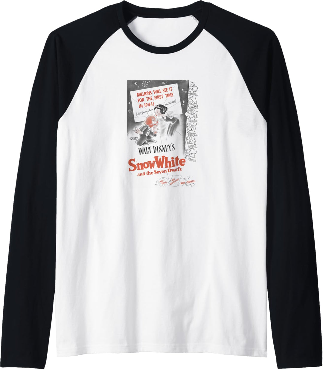 Disney Snow White Vintage Movie Poster Raglan