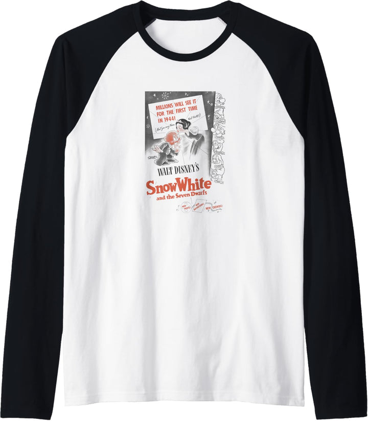 Disney Snow White Vintage Movie Poster Raglan