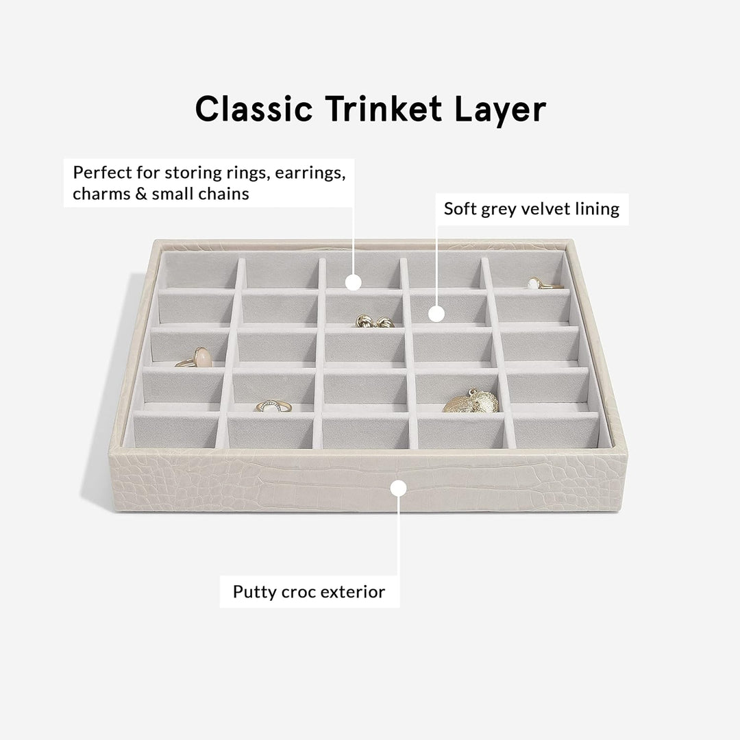 Stackers Putty Croc Texctured Classic Jewellery Box, Set of 3, Putty Croc