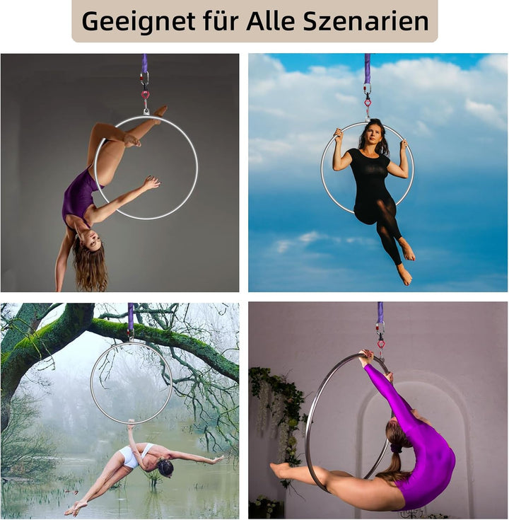Lyra Hoop Aerial Hoop Set mit Aufhängung Hardware Single Edelstahl Hoop Circus Hoop Great for Dancin