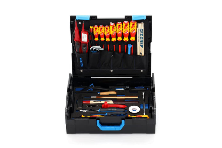 GEDORE Werkzeugkoffer L-BOXX 136, Set 36-teilig, gefüllt, Werkzeug für Elektriker, im Kunststoffkoff