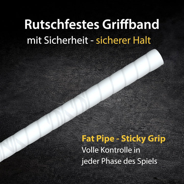 FAT PIPE Floorball Schläger Unihockey Stock Zack 33 ORC - Black White - IFF Zertifiziert, mit ORC Sc