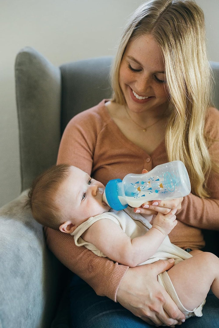 Dr. Brown's Natural Flow Options+ Anti-Colic Babyflasche, Geschenkset, Blau, blau
