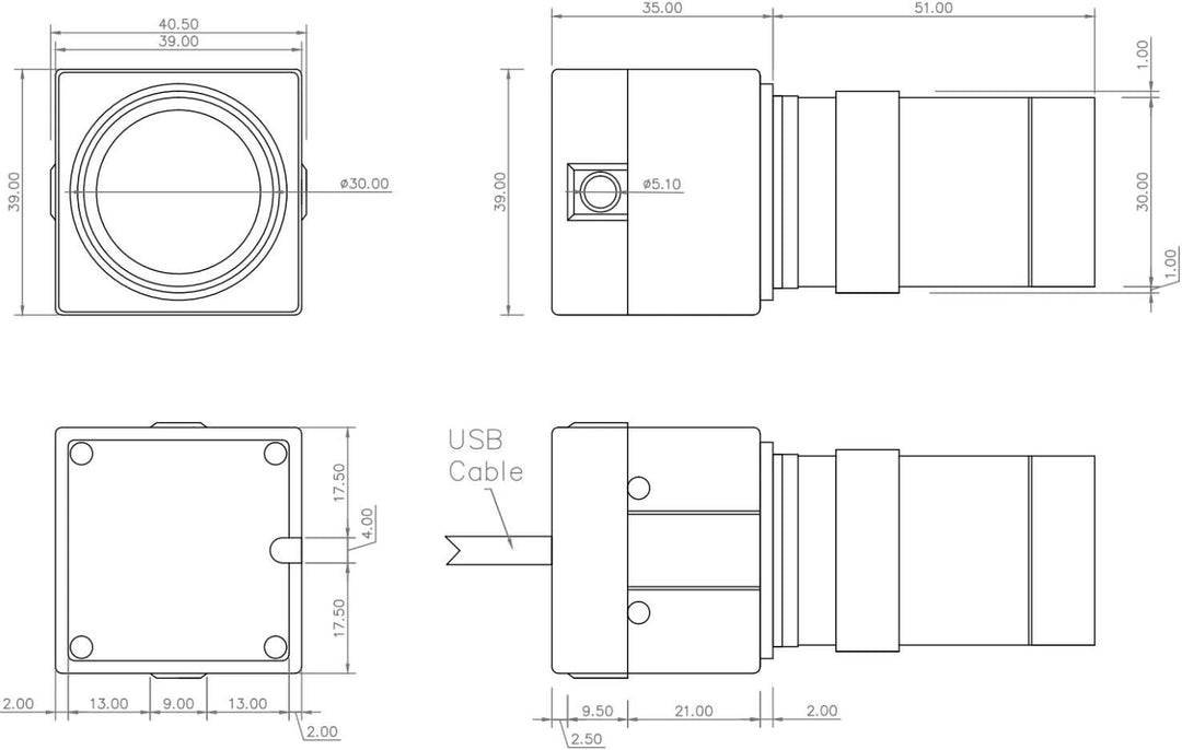 ELP USB Kamera 1080P Low Illumination Webcam 5-50mm Optischer Zoom Objektiv Variabler Fokus IMX323 U