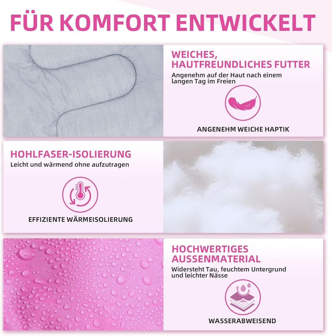 Clostnature Schlafsack Camping - Leichter Schlafsack für Erwachsene mit Kleines Packmass, Kompakter