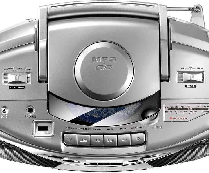 Karcher RR 510(N) - tragbares CD Radio (CD Player mit Kassette, FM Radio, Boombox, kleiner Kinder CD