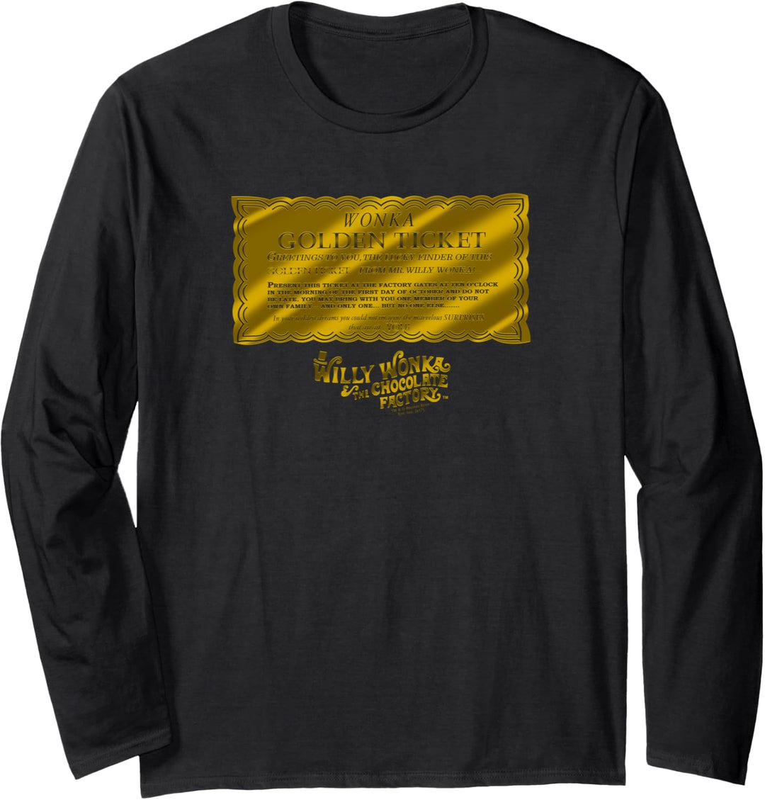 Willy Wonka Golden Ticket Langarmshirt