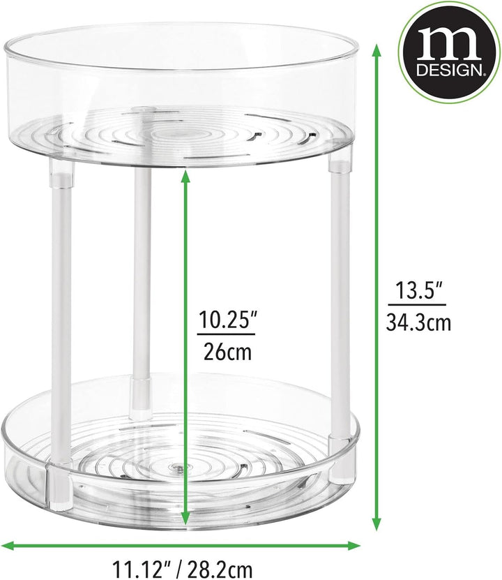 mDesign Kosmetik Organizer – zweistöckige Make-up Ablage mit Drehtellern – Baderegal stehend aus Kun