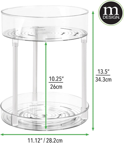 mDesign Kosmetik Organizer – zweistöckige Make-up Ablage mit Drehtellern – Baderegal stehend aus Kun
