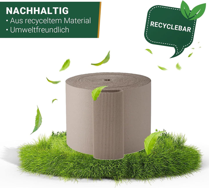 BB-Verpackungen 1x Rollenwellpappe 0,5 x 70 m Fläche 35m² (1 Rolle) - hochwertige Wellpappe Rolle fü