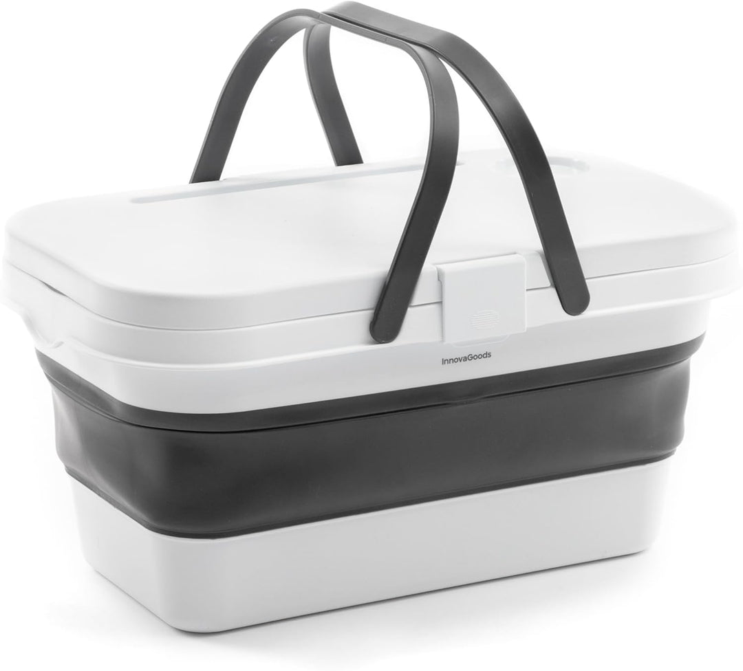 Faltbarer Picknickkorb mit Tisch-Deckel Pickning InnovaGoods, Weiss