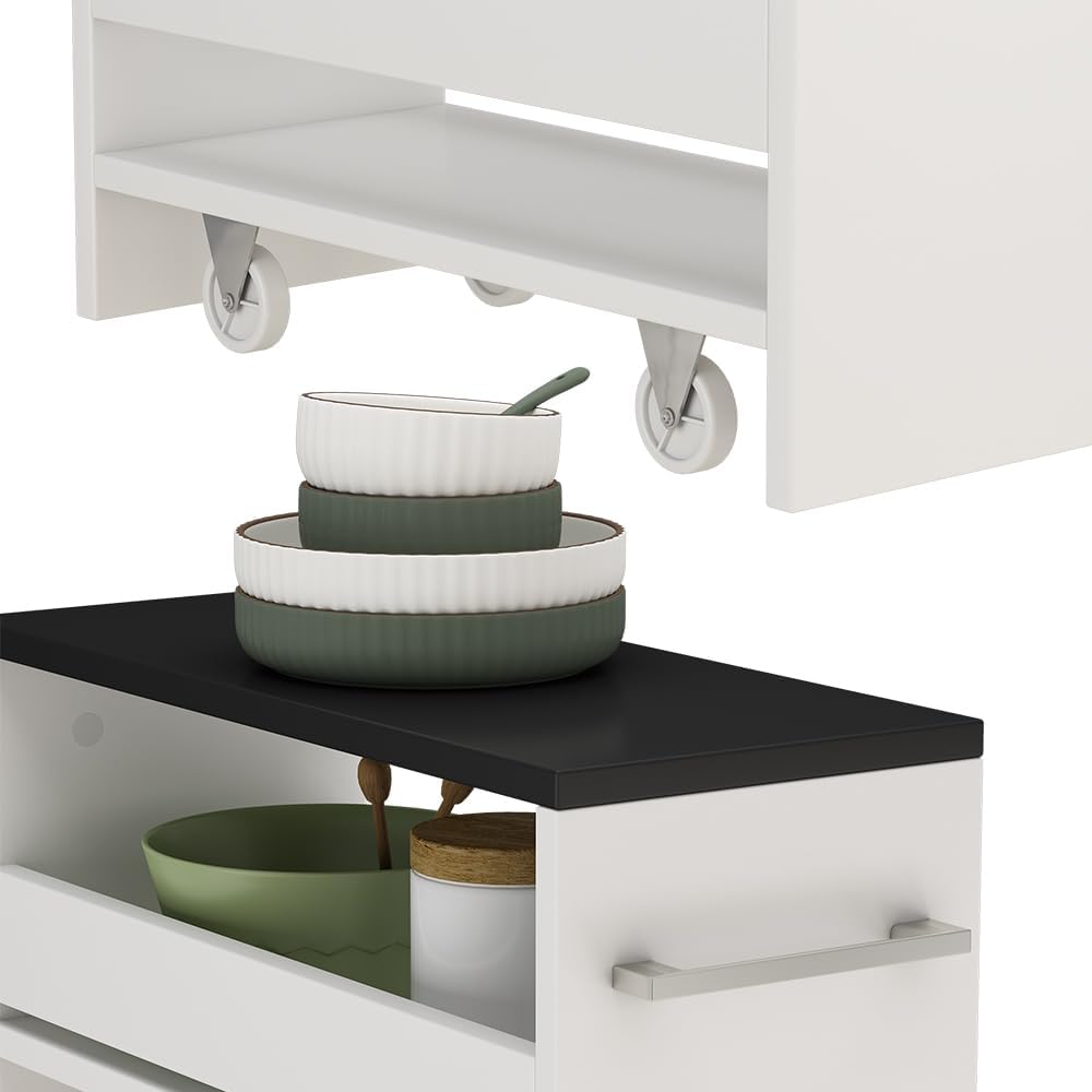 Vicco Rollregal Rivo, Weiss/Anthrazit, 20 x 84.4 cm Weiss/Anthrazit 20 cm, Weiß/Anthrazit 20 cm