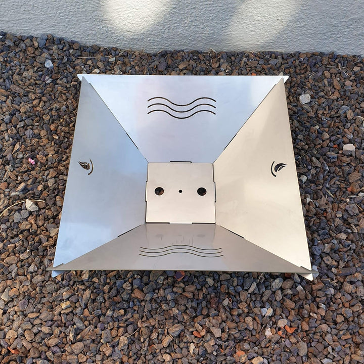 Feuerschale Fenit, demontierbare und steckbare Feuerschale (Motiv Welle Edelstahl), Motiv Welle Edel