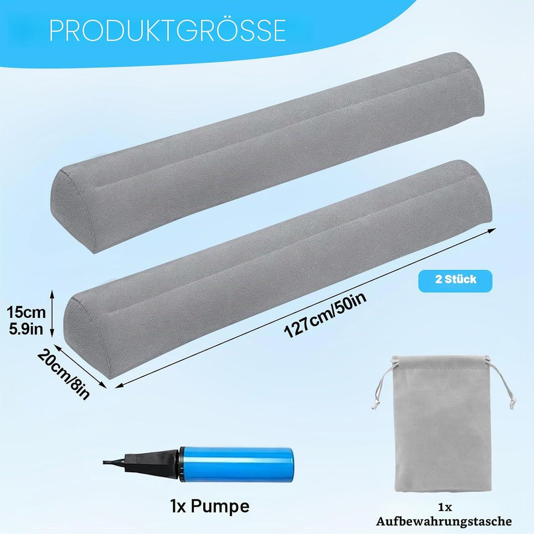 Rausfallschutz Bett 127cm, 2 Pack Aufblasbarer Rausfallschutz mit Handpumpe, Bettschutzgitter für Ba