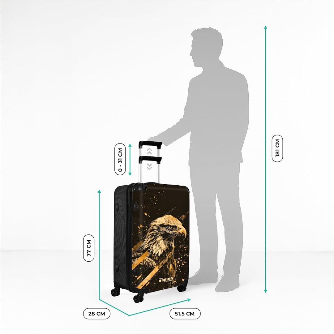 NoBoringSuitcases.com® Koffer XL Gross 77x51.5x28 cm Reisekoffer mit 4 Rollen Leicht Trolley Hartsch