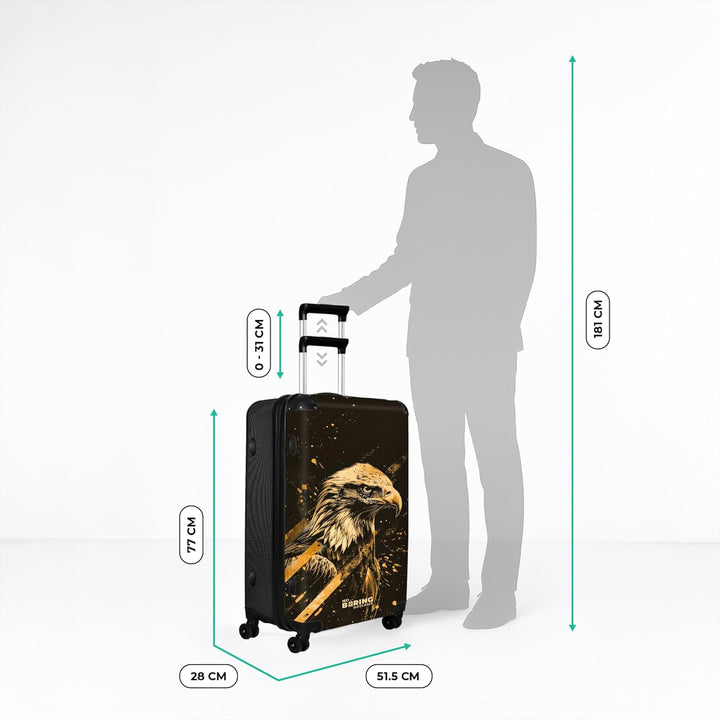 NoBoringSuitcases.com® Koffer XL Gross 77x51.5x28 cm Reisekoffer mit 4 Rollen Leicht Trolley Hartsch