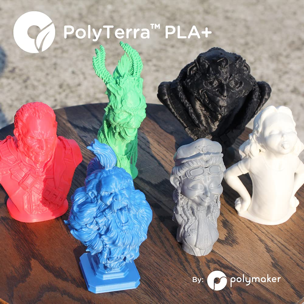 Polymaker PLA+ Filament für 3D-Drucker 1,75 mm (PLA Plus Blue Filament), 1 kg Kartonspule, glänzende