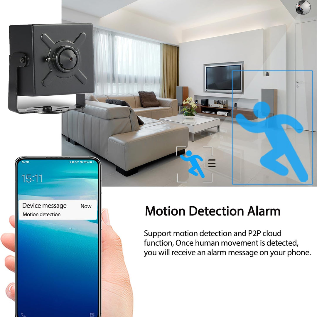 5MP POE Mini Audio IP Kamera, 3.7mm Objektiv HD Small Indoor Built in Microphone Sicherheitskamera,