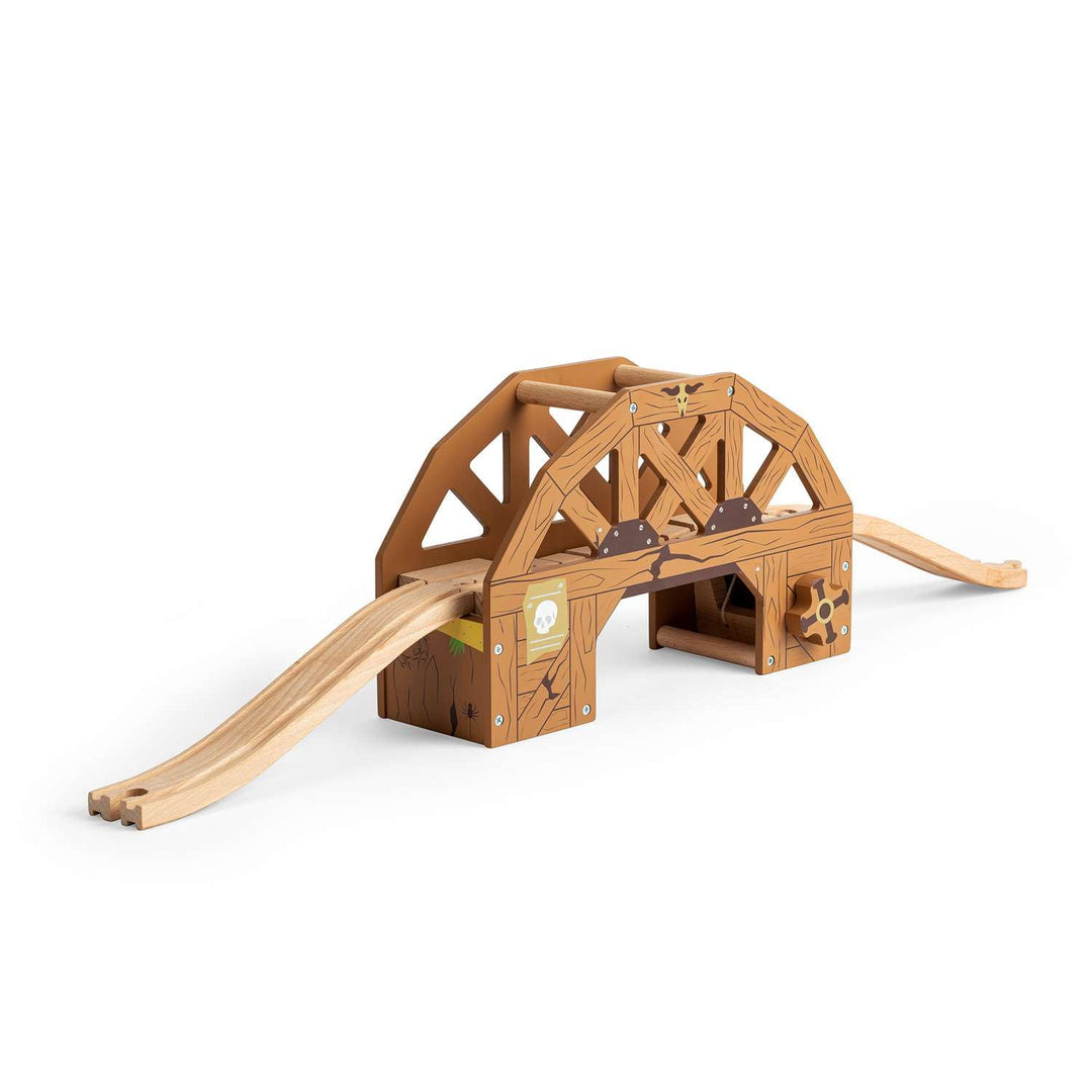Bigjigs Rail Rickety Bridge - Collapsing Wooden Wild West Bridge, Includes 2 Track Pieces, Kids Trai