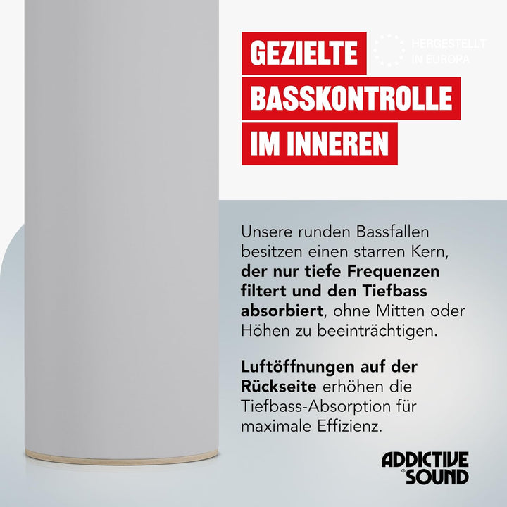 Addictive Sound Bassfalle Rund Standard - Studio-Qualität Bass Trap - Spezialisierte Akustikwolle 80