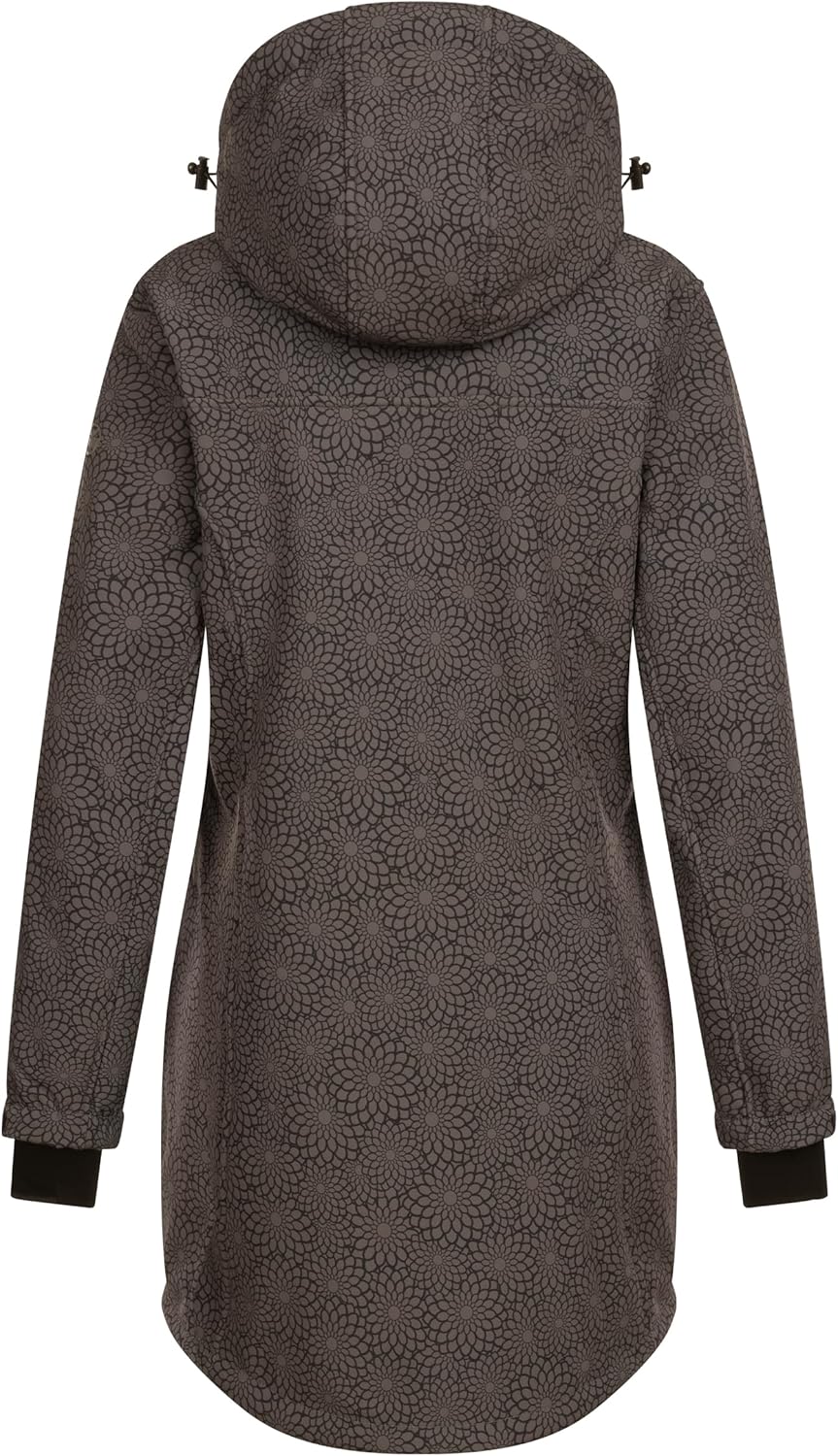 DEPROC-Active Damen Gefütterter Softshellmantel Kurzmantel mit Abnehmbarer Kapuze Übergangsjacke Kee