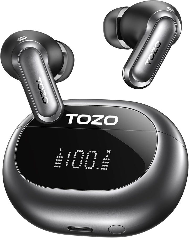 TOZO NC20 Bluetooth-Kopfhörer 6.0,6 Mics & ENC AI für kristallklare Anrufe,LDAC Hi-Res Audio,IPX8,Ve
