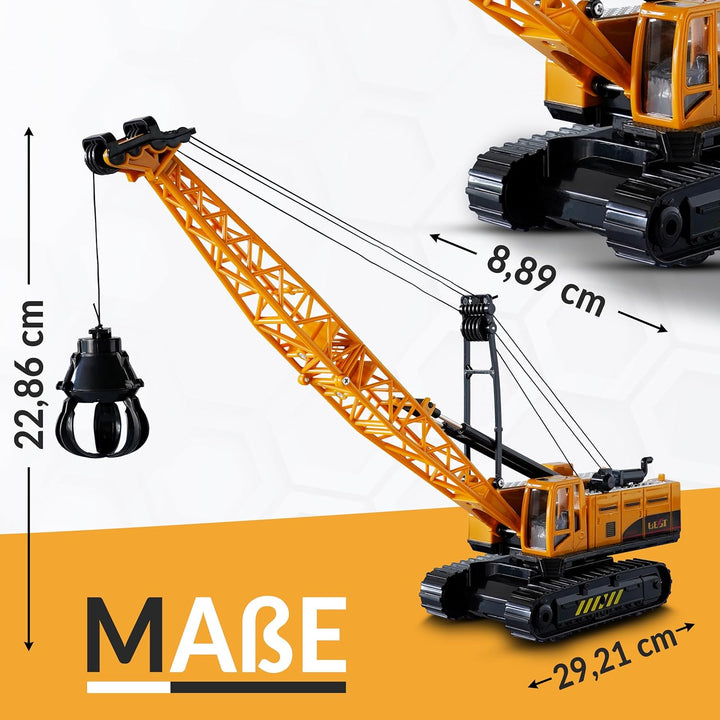 Raupenbagger Kettenbagger Baustellenfahrzeug Metall Kunststoff mit Rückzugsfunktion und Drehmechanis