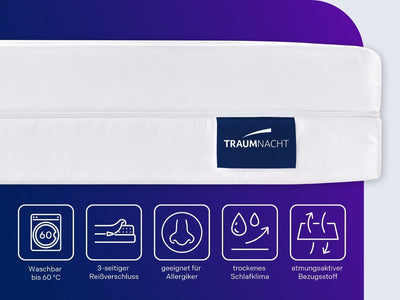 Traumnacht Easy Comfort Rollmatratze Öko-Tex zertifiziert, Härtegrad 3 (H3), Weiss, 90 x 200 cm, pro