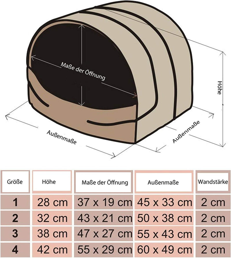 Hobbydog R3 Busjbl6 Hundehütte Souffleur, Grösse 3, 55x43cm Hellbraun Mit Pfötchen, L, Hellbraun Mit