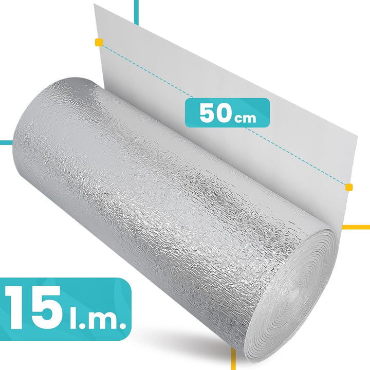 Heizkörper Reflexionsfolie Heizung Isolierfolie 3x0,5x15m Isoliermatte Thermofolie Dämmfolie Wärmere