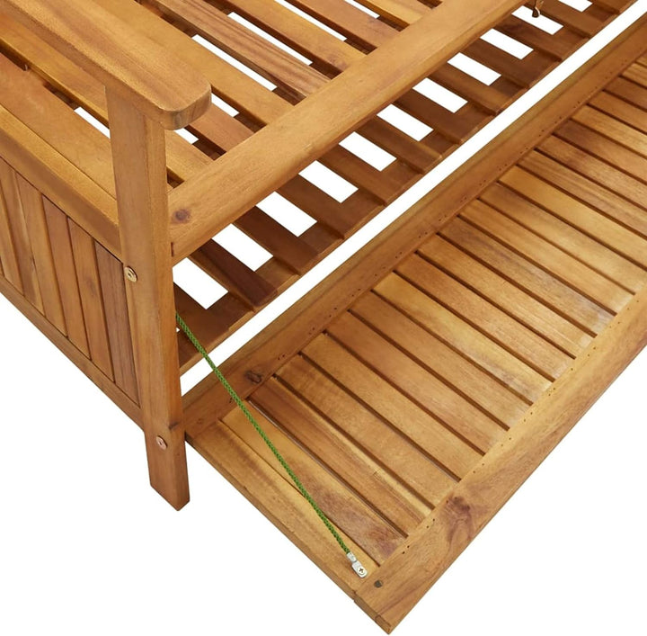 Tidyard Truhenbank Gartenbank mit Stauraum Holzbank Sitzbank Flurbank Bank mit Kissen 120 cm Massivh
